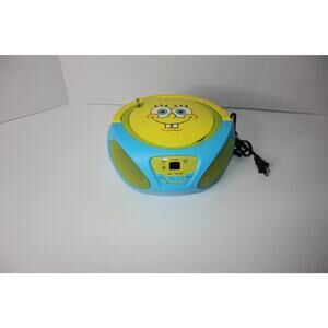 SpongeBob Boom Box AM/FM/CD Player Rare Blue and Yellow (L)